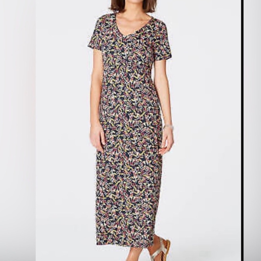 J.‎ Jill Multicolor Floral Maxi Dress Comfy Stretch Everyday Versatile Travel